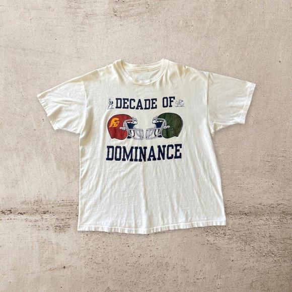 Vintage 1992 Usc Vs Notre Dame Decade Of Dominance Shirt - Picture 1 of 4